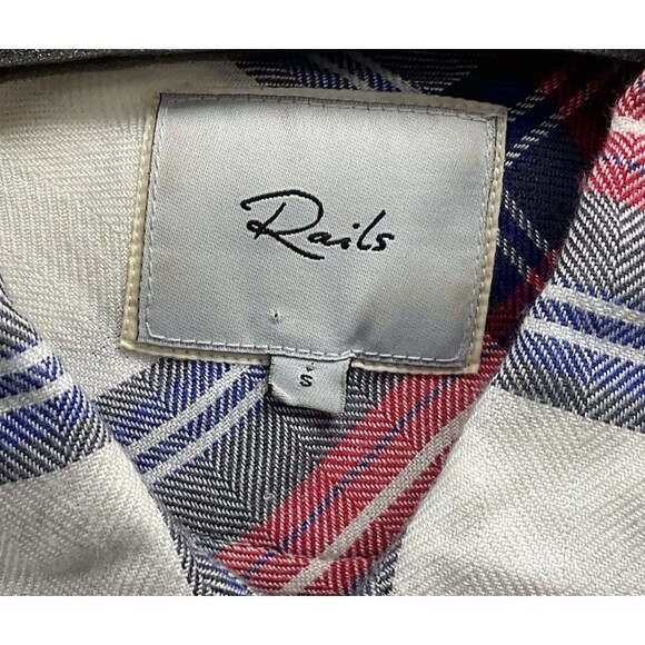 Rails Women's Small Long-Sleeve Button Up Flannel Shirt Hunter Red Multi Plaid - Picture 3 of 4